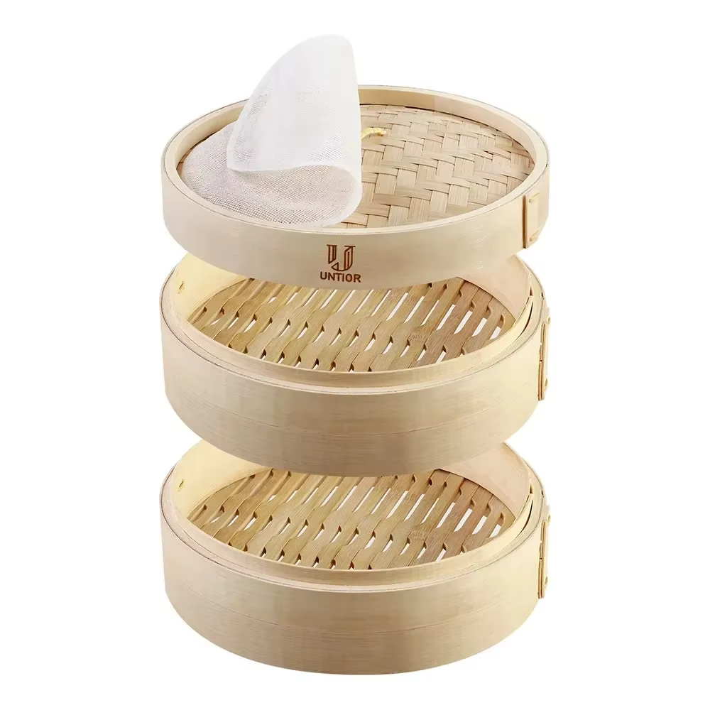 10-Inch Bamboo Food Steamer wi - Bao Steamer Bamboo 评论和价格