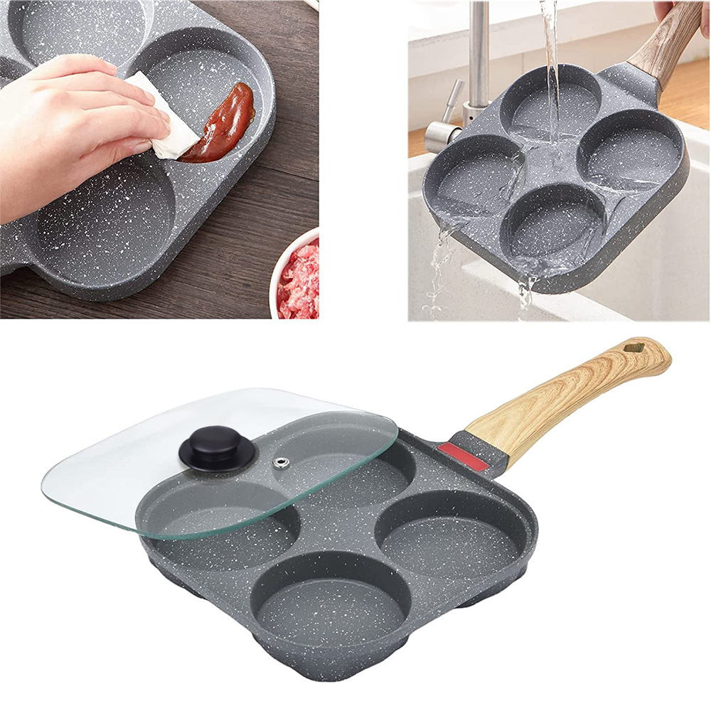 Non Stick 4-Cup Egg Frying Pan - Egg Waffle Pan 评论和价格