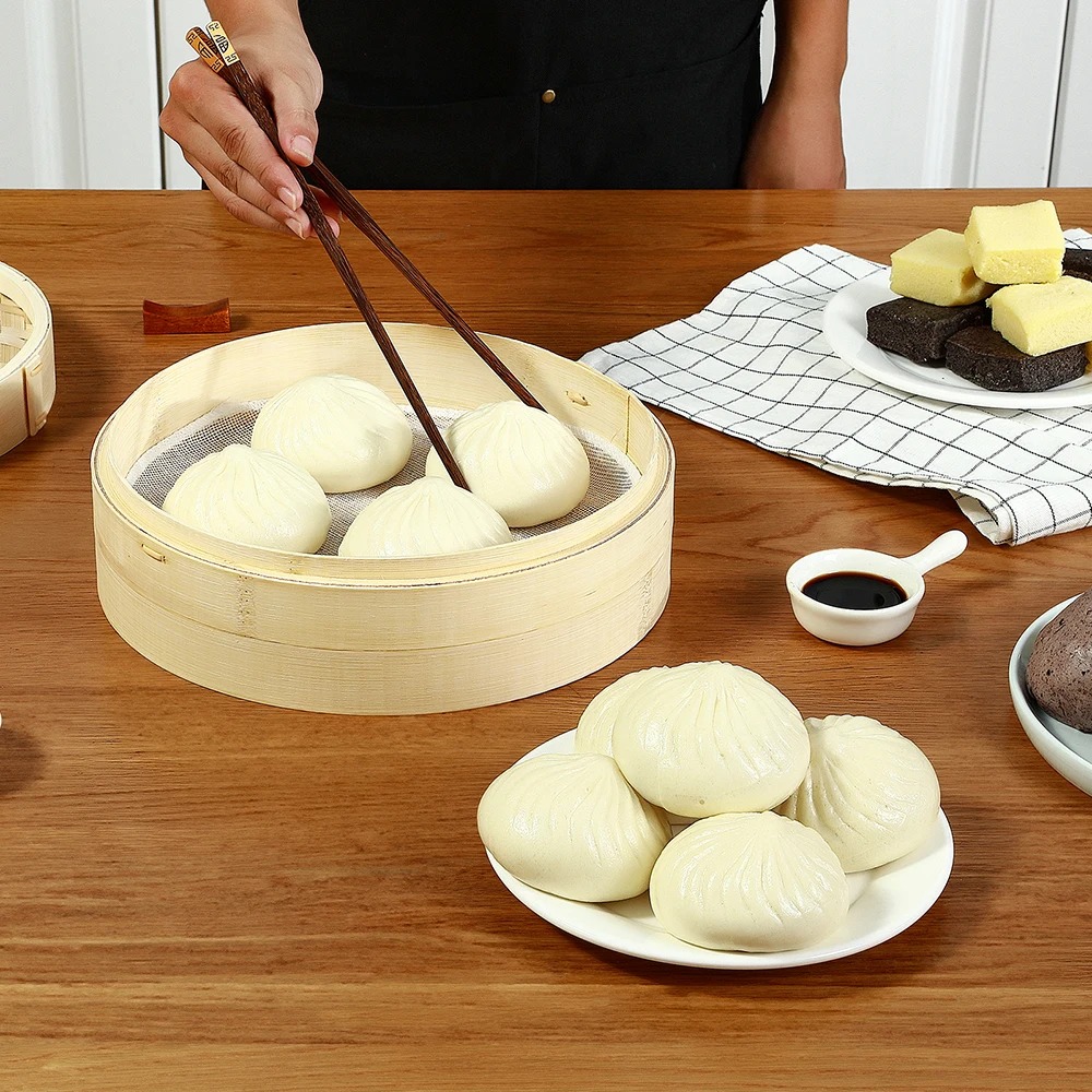 Bamboo Steamer Basket with Lid - Bao Steamer Bamboo 评论和价格