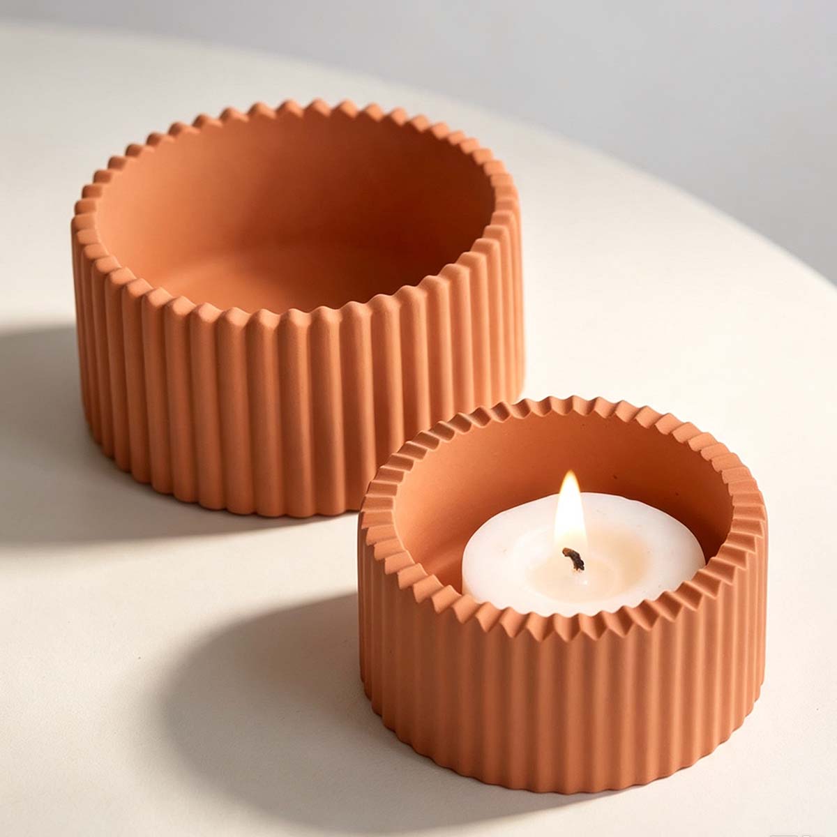 Round Striped Candle Jar Silic - Potsticker Mold 评论和价格