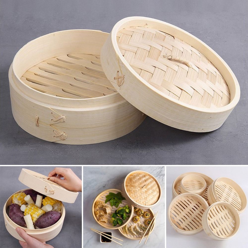 Bamboo Steamer Basket with Lid - Bao Steamer Bamboo 评论和价格
