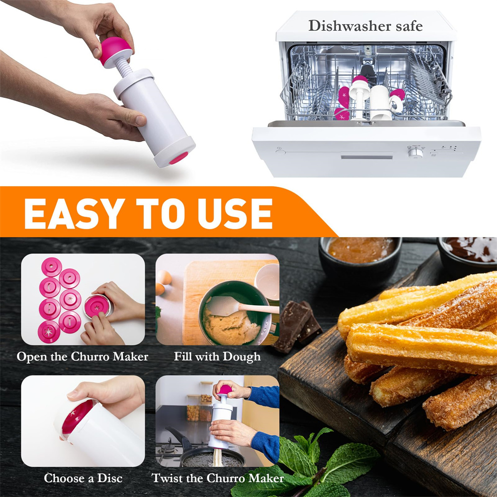 DIY Manual Cookie Press Maker  - Churros Maker Gun 评论和价格