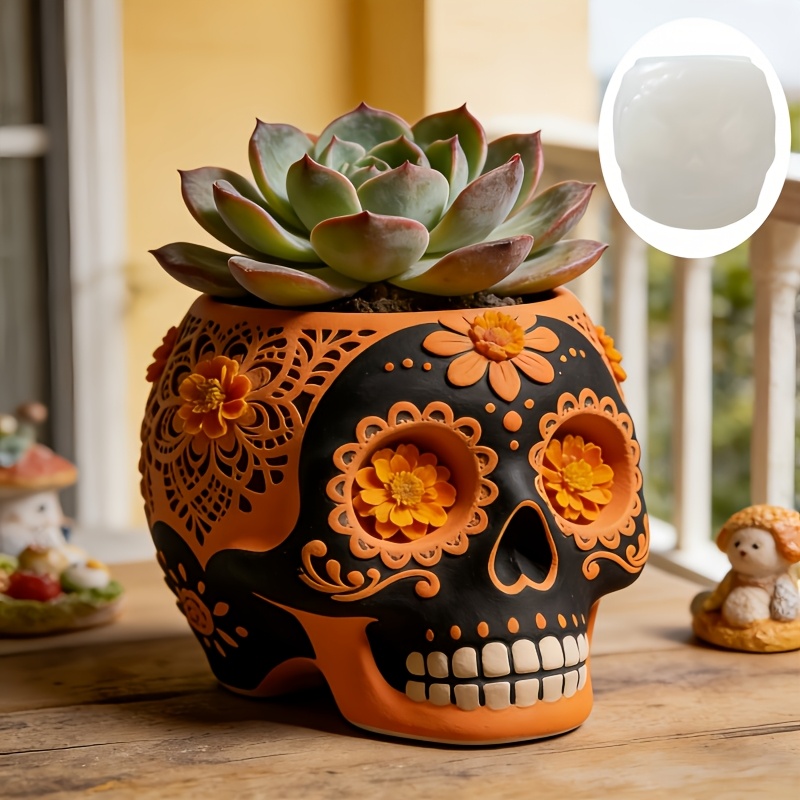 Flower relief skull succulent  - Potsticker Mold 评论和价格
