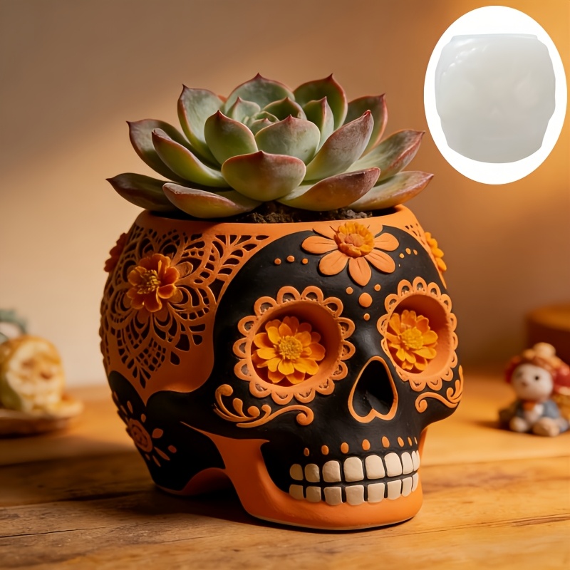 Flower relief skull succulent  - Potsticker Mold 评论和价格