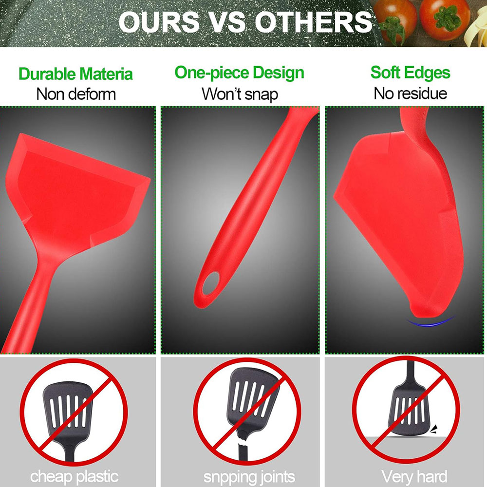 Red BK Non-Stick Silicone Turn - Okonomiyaki Spatula 评论和价格