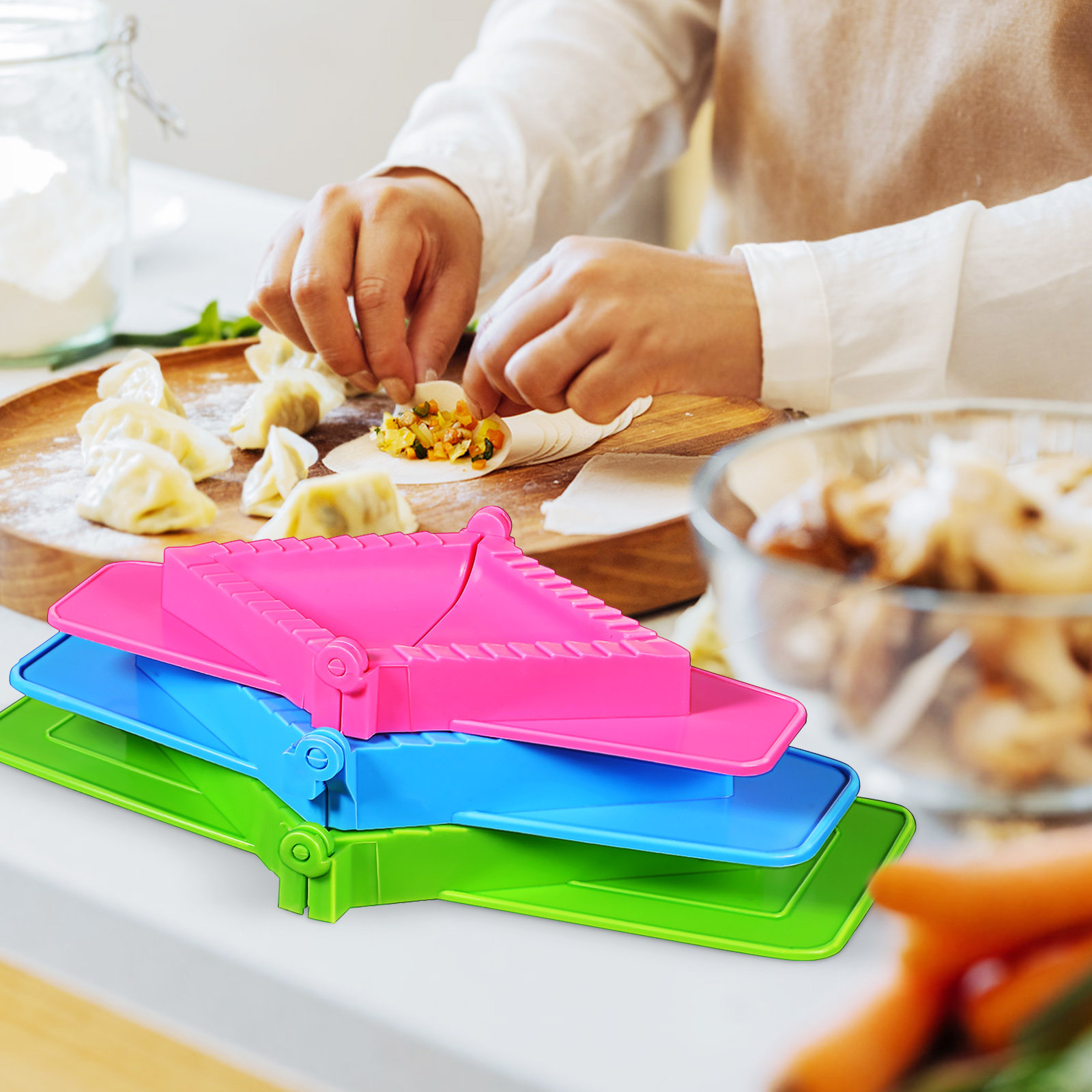 3Pcs Dumpling Mold Set Plastic - Dumpling Press Set 评论和价格